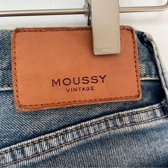 MOUSSY VINTAGE Ithan Distressed Raw Hem Ripped Ankle Mid-Rise Stretch Jeans 24 - Picture 11 of 15